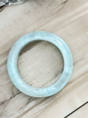 Light Aqua Marbled Resin Bangle Bracelet